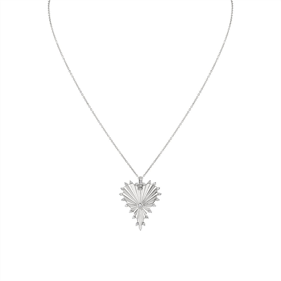 Lineaire Fine Line Diamond Heart Pendant
