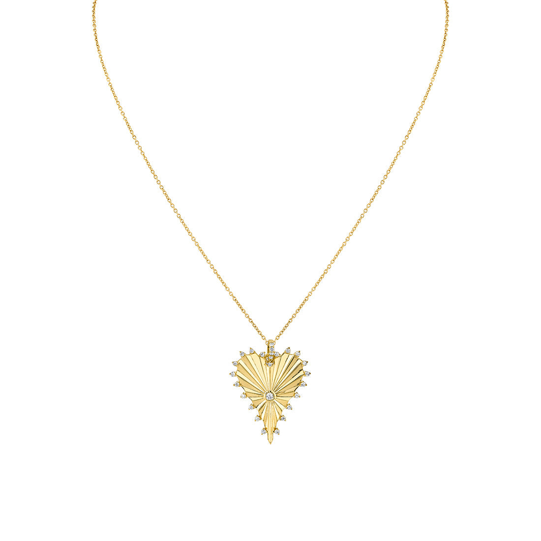 Lineaire Fine Line Diamond Heart Pendant