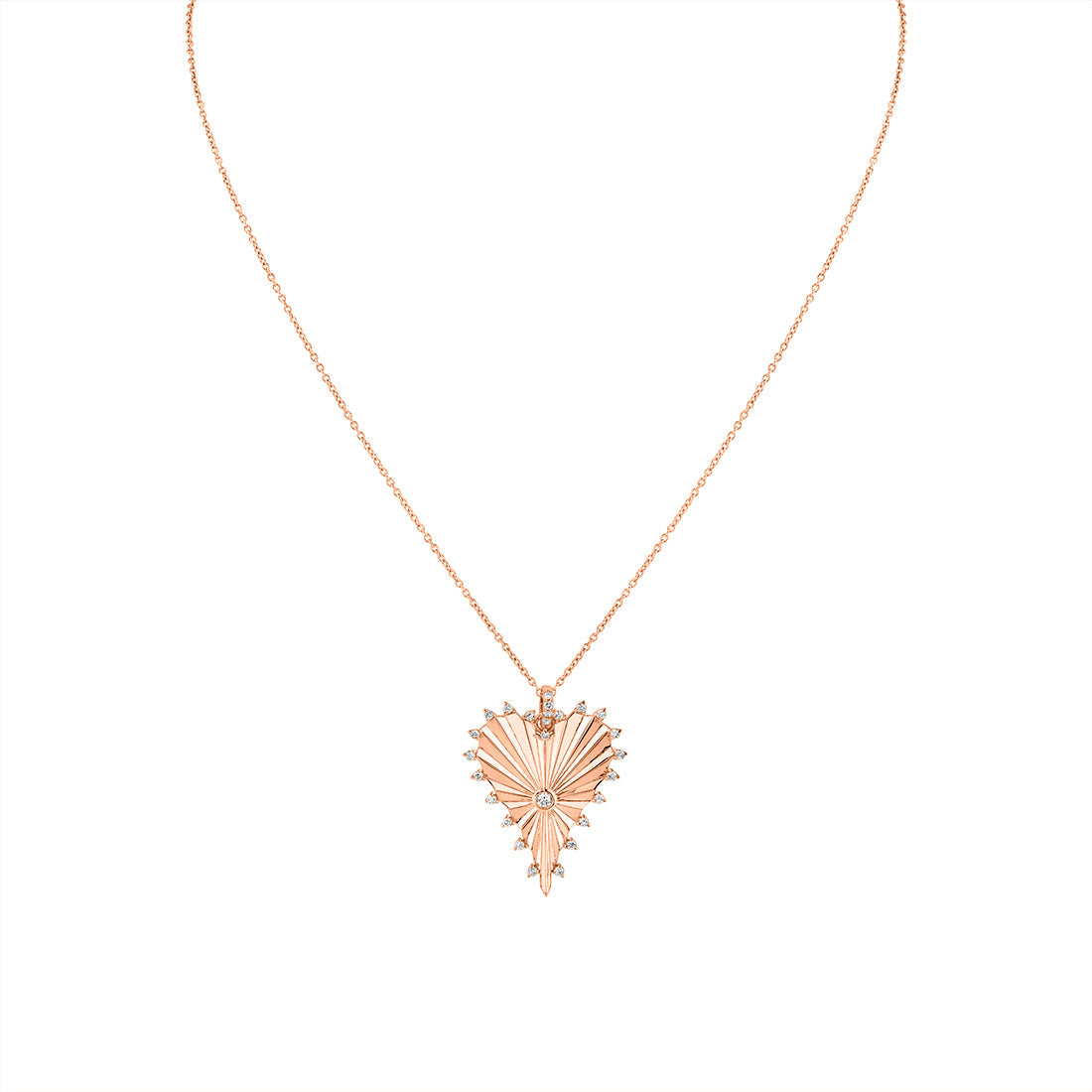 Lineaire Fine Line Diamond Heart Pendant