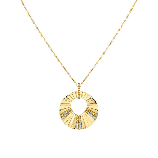 Lineaire Sculpted Open Shell Diamond Pendant