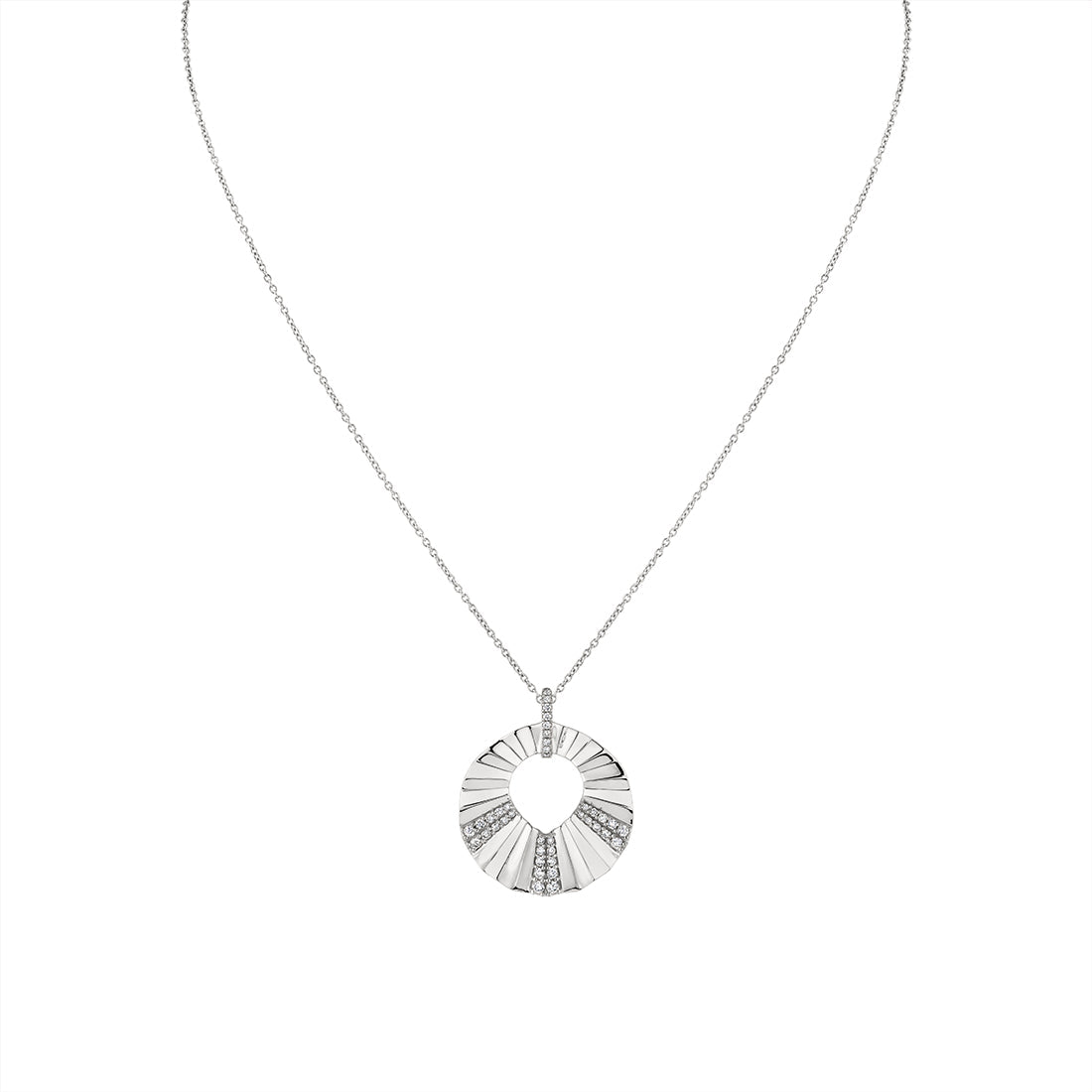 Lineaire Sculpted Open Shell Diamond Pendant