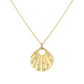 Lineaire Sculpted Shell Pendant with Spaced Diamonds