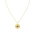 Lineaire Fine Line Diamond and Sapphire Evil Eye Pendant