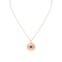 Lineaire Fine Line Diamond and Sapphire Evil Eye Pendant