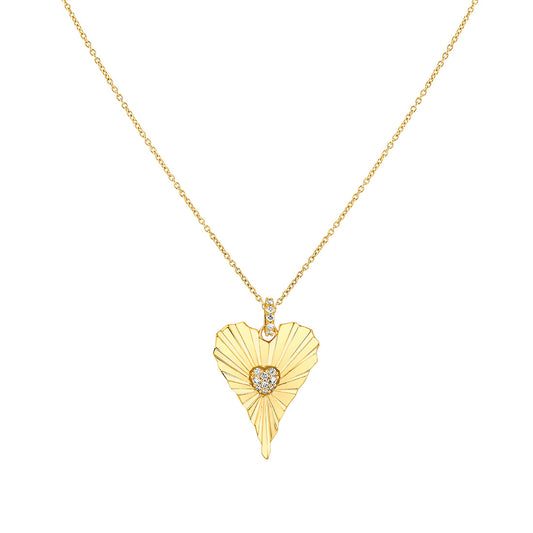 Lineaire Fine Line Diamond Heart Pendant