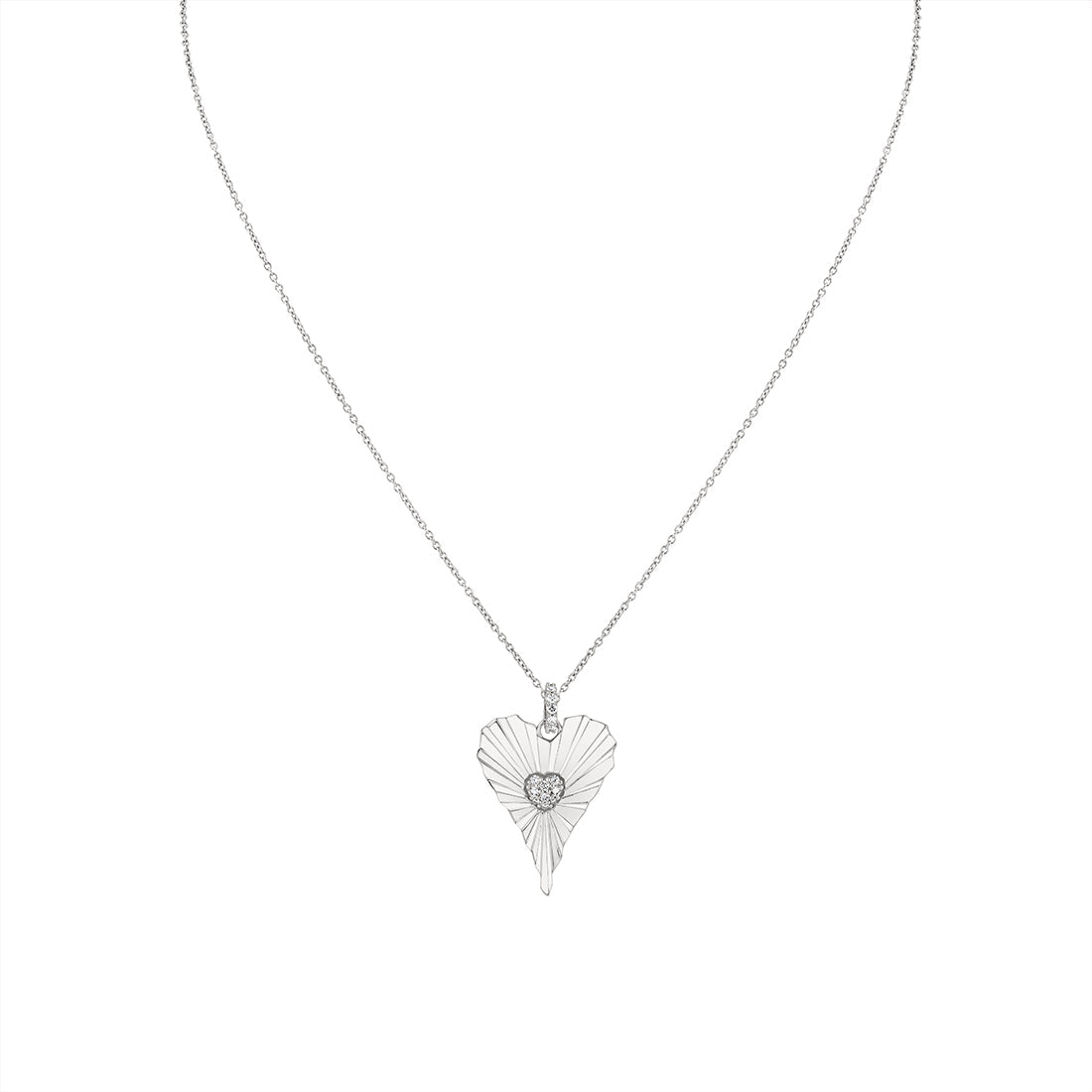 Lineaire Fine Line Diamond Heart Pendant