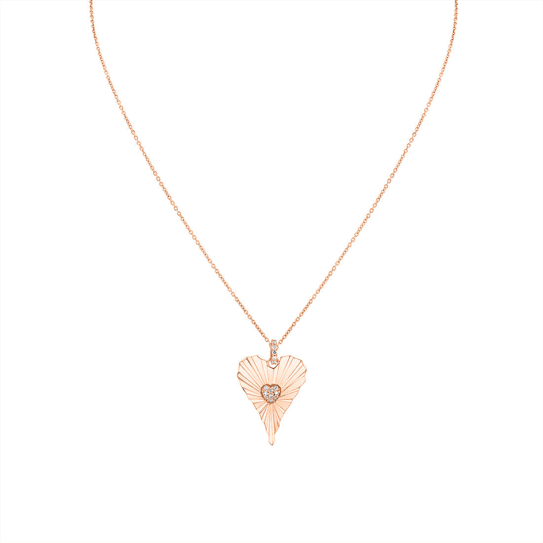 Lineaire Fine Line Diamond Heart Pendant