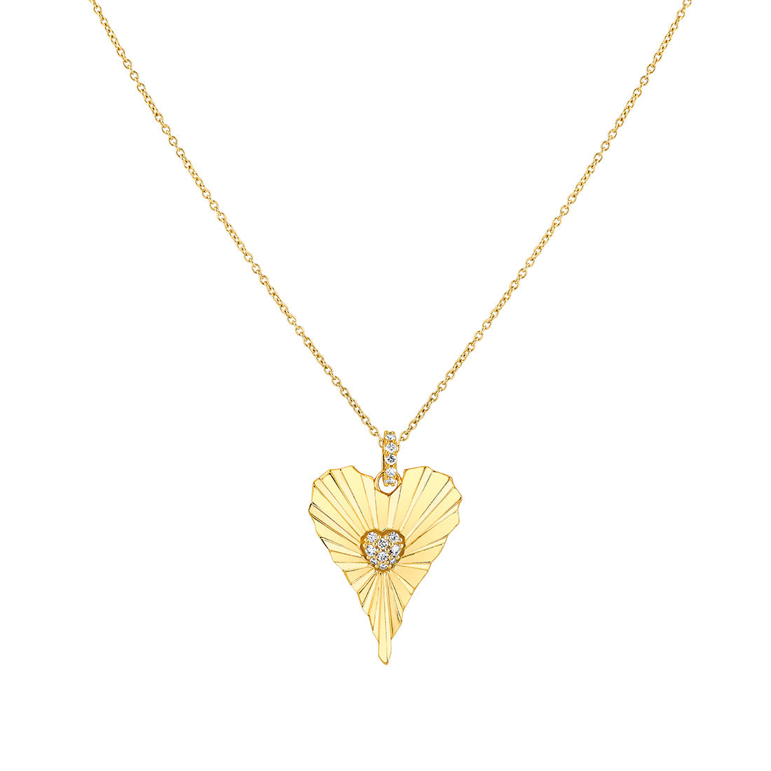 Lineaire Fine Line Diamond Heart Pendant