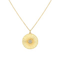 Lineaire Fine Line Diamond Shell Medallion Pendant