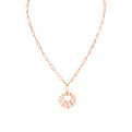Lineaire Sculpted Open Medallion Diamond Pendant with Paperclip Chain