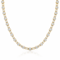 Yellow Gold Round and Baguette Diamond Riviera