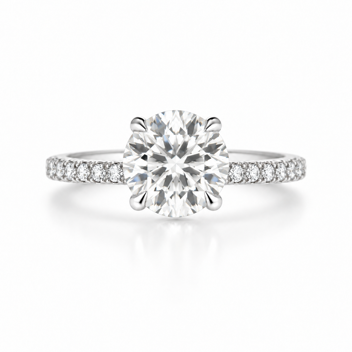 1.79 CTW Forevermark Round Diamond Engagement Ring in 14K White Gold