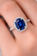 White Gold Sapphire and Diamond Ring