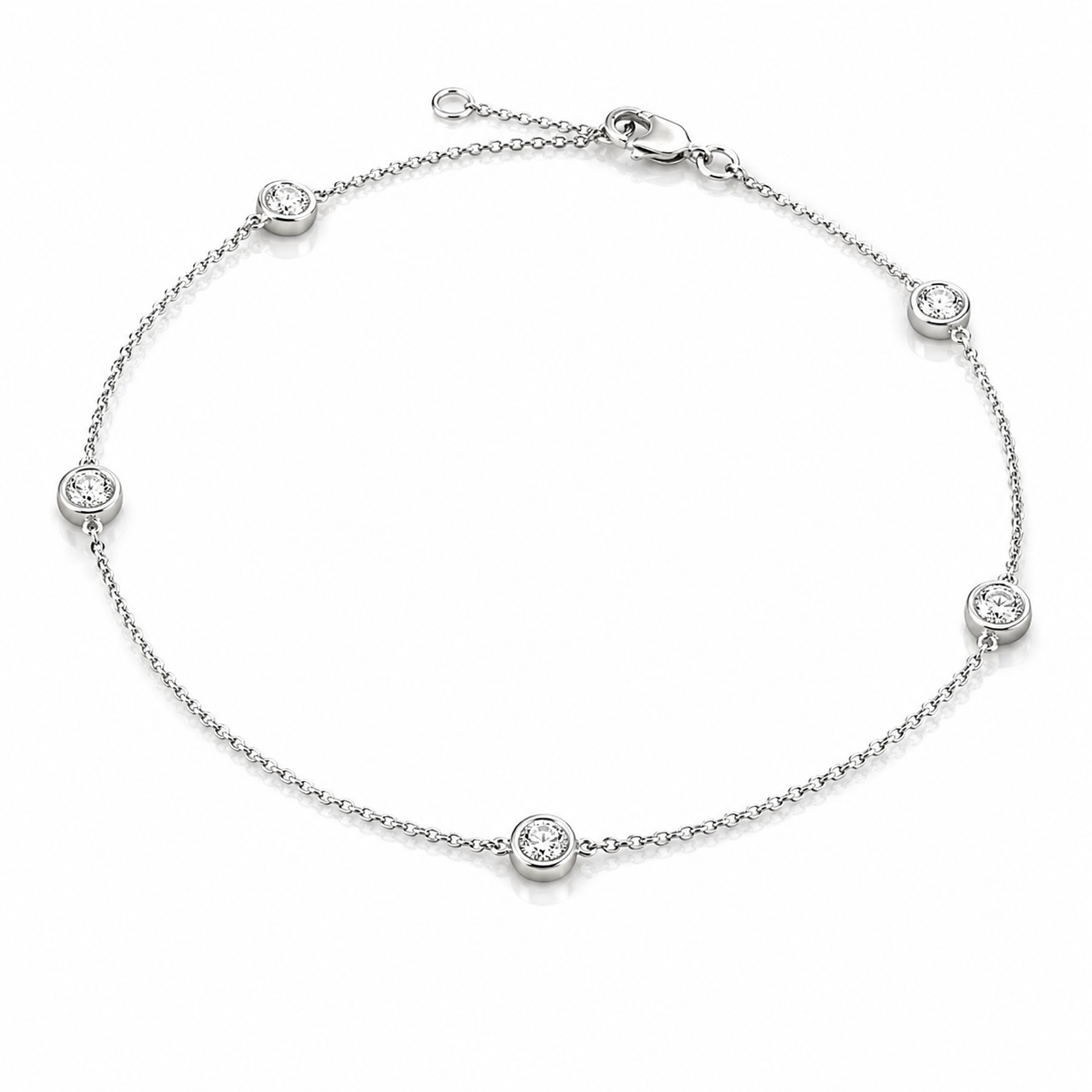 White Gold Diamond Station Bracelet
