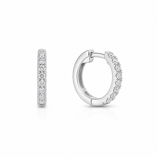 White Gold Diamond Huggies