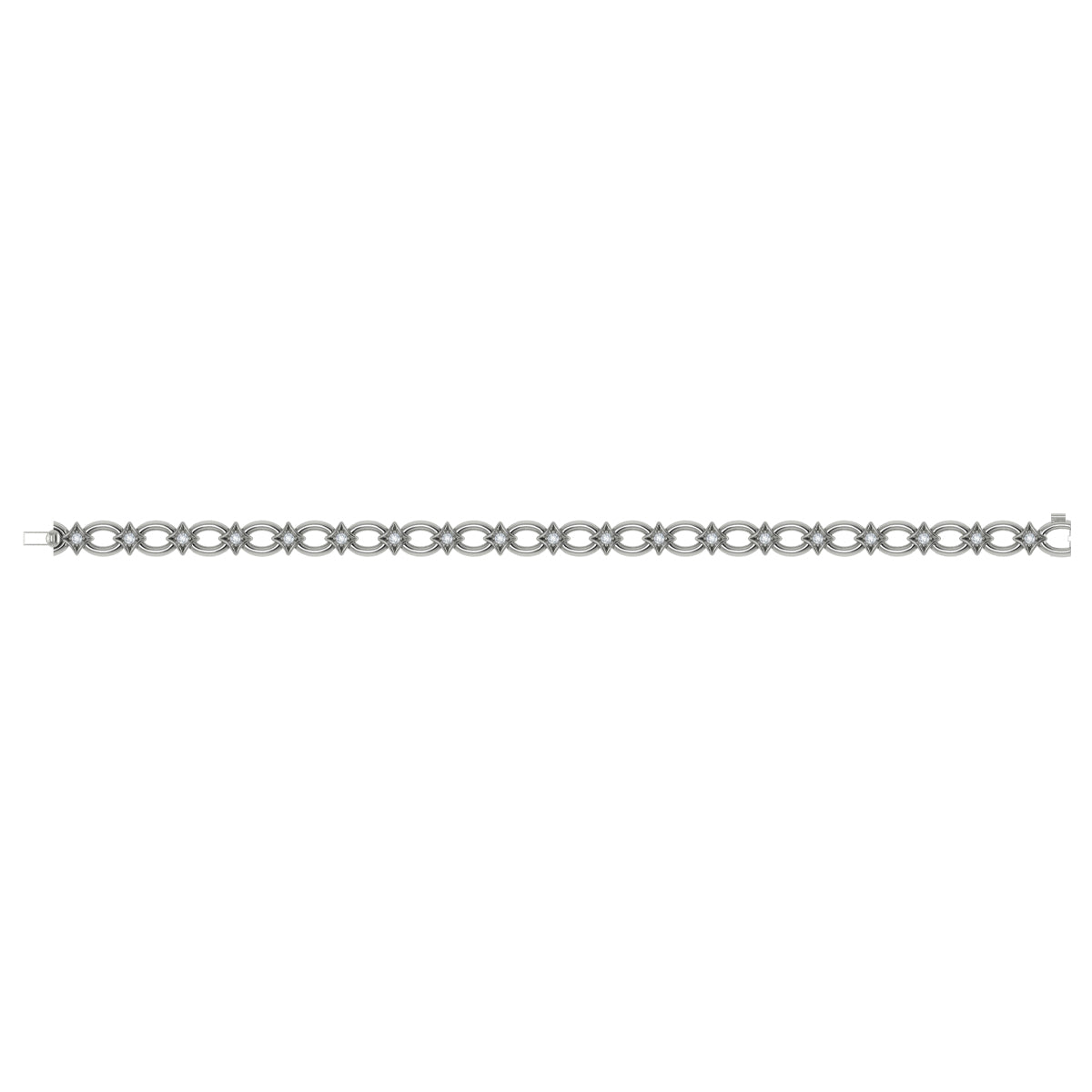 Interlocking Open Circle and Vlora Star Bracelet with Diamonds
