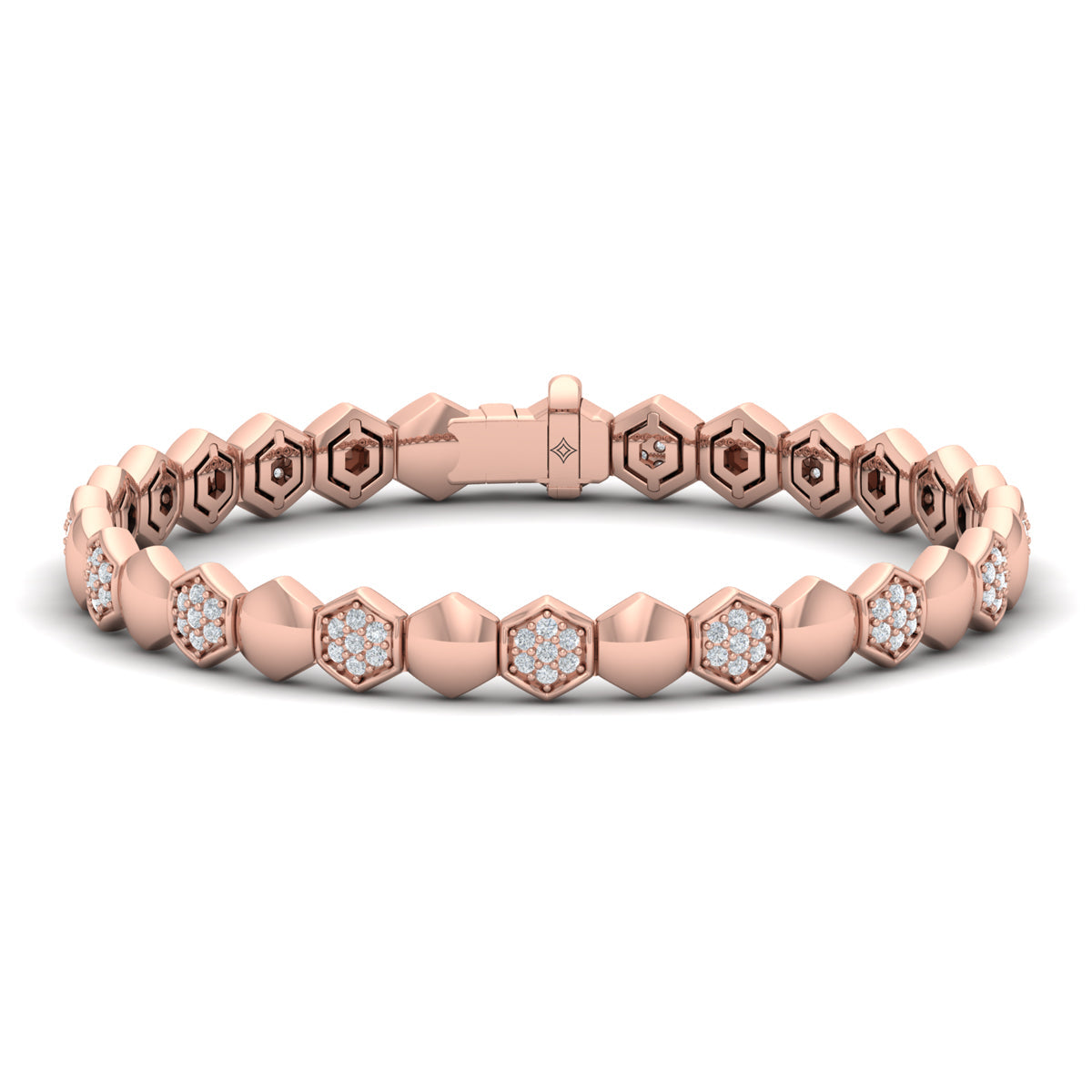 Diamond Cluster Honeycomb Bracelet
