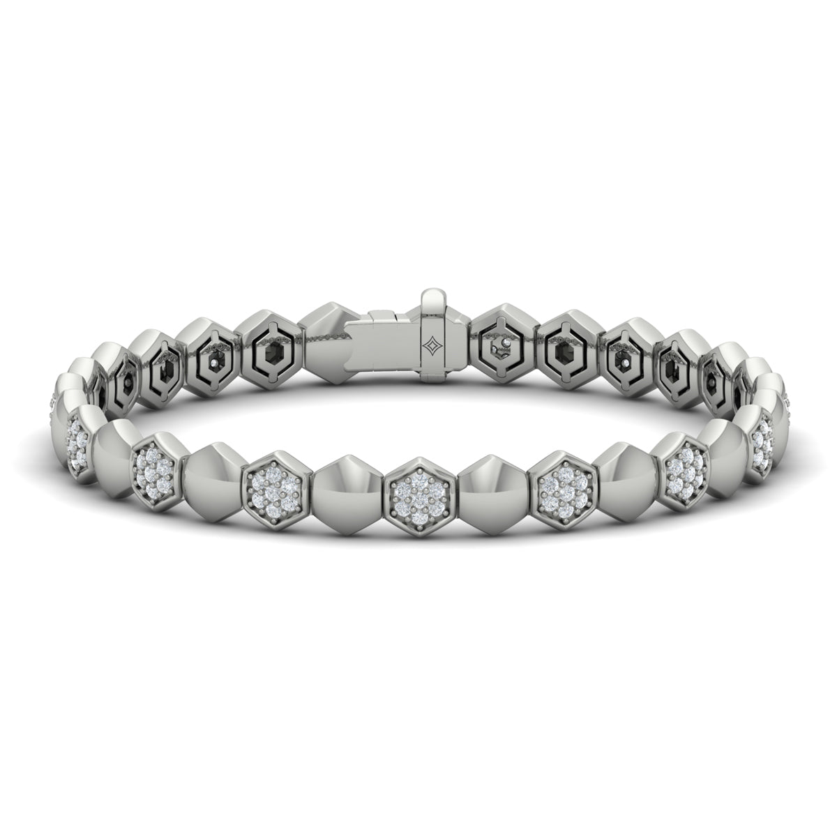 Diamond Cluster Honeycomb Bracelet