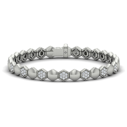 Diamond Cluster Honeycomb Bracelet