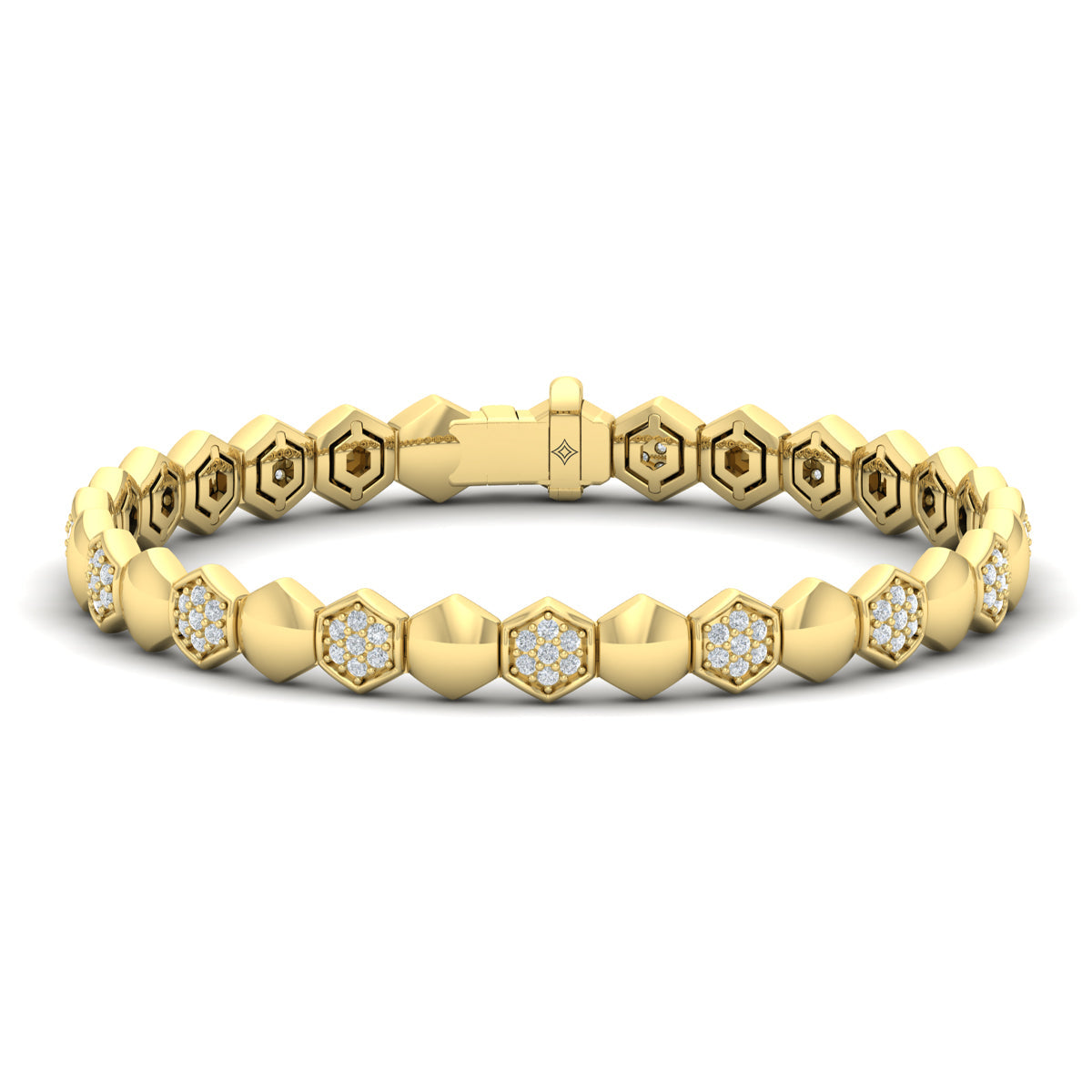 Diamond Cluster Honeycomb Bracelet
