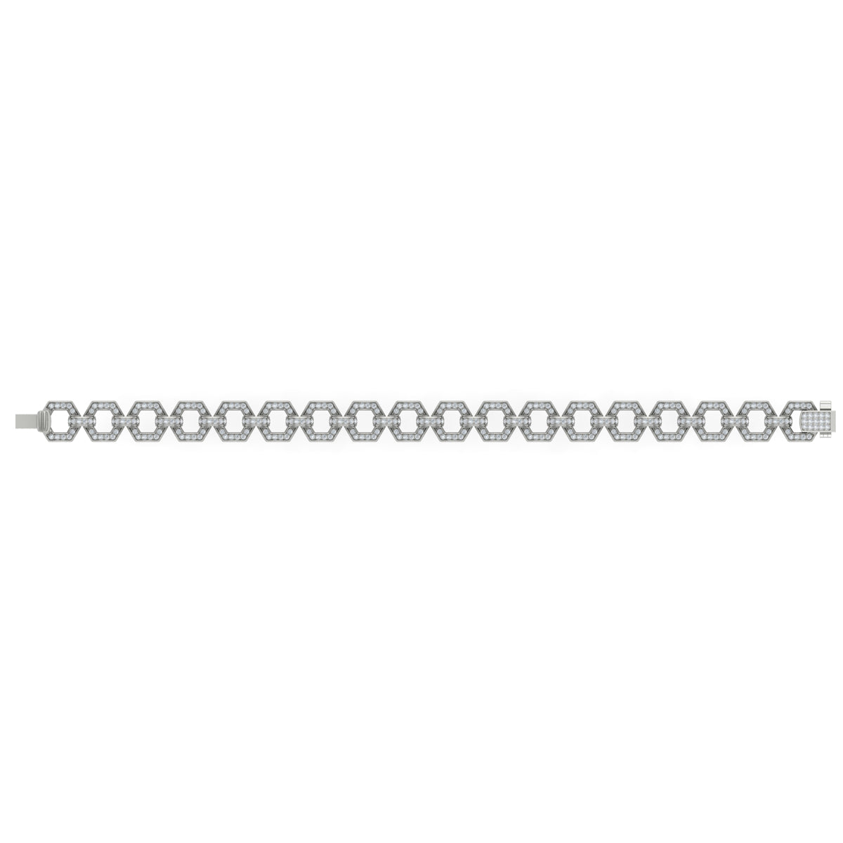 Diamond Open Honeycomb Link Bracelet