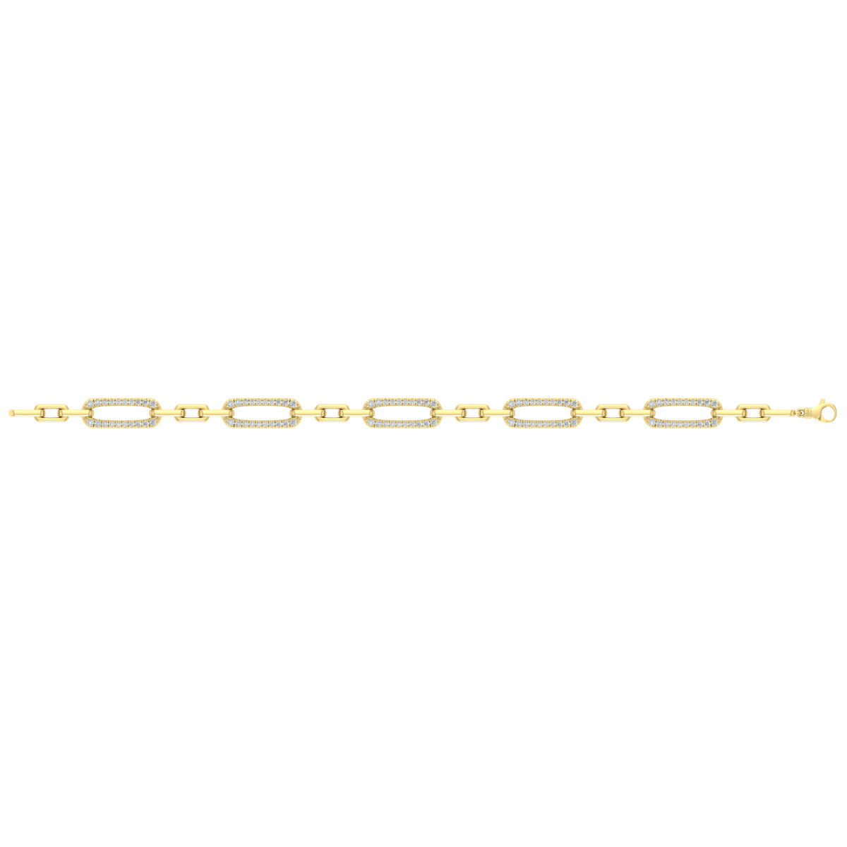Diamond East West Open Oval Link Bracelet