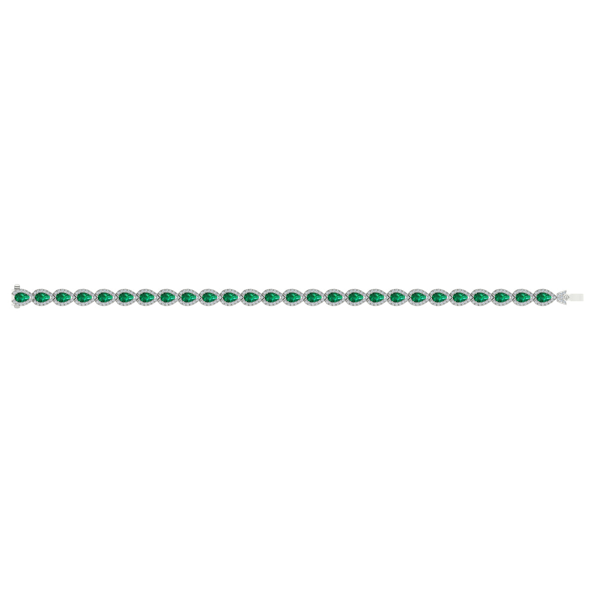 Diamond and Emerald Hinged Bangle