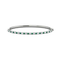 Diamond Baguette and Emerald Hinged Bangle