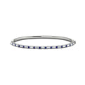 Diamond Baguette and Blue Sapphire Hinged Bangle