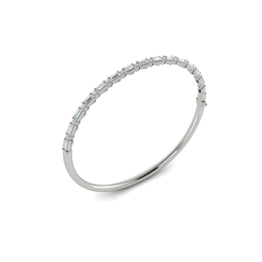 Diamond Baguette Hinged Bangle