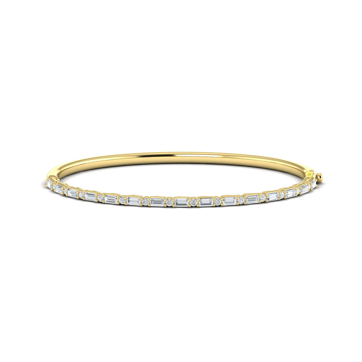 Diamond Baguette Hinged Bangle