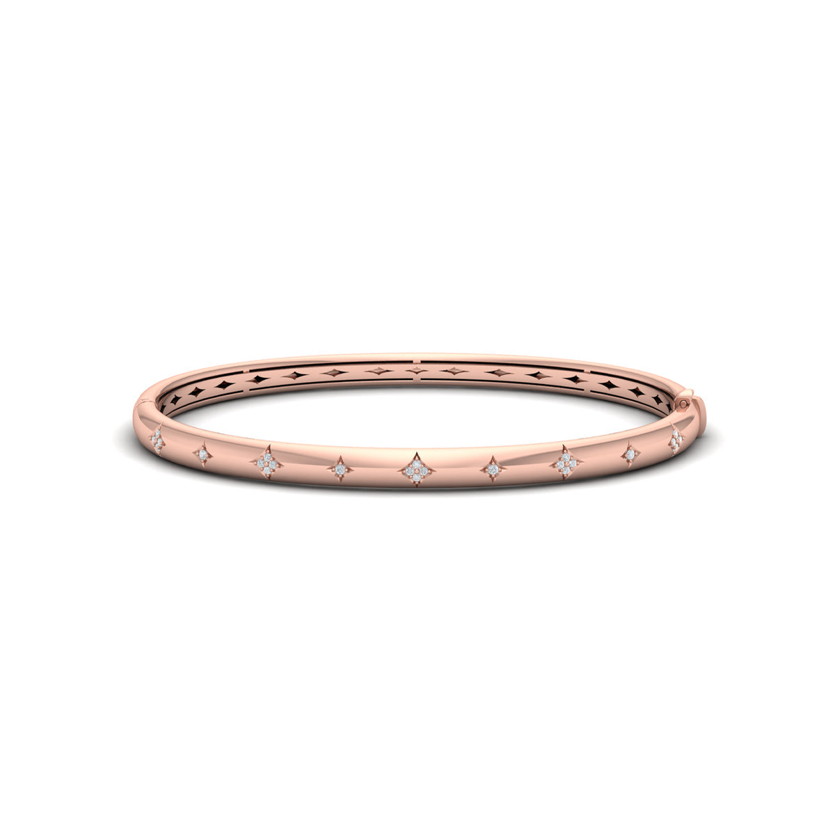Diamond Vlora Star Hinged Bangle