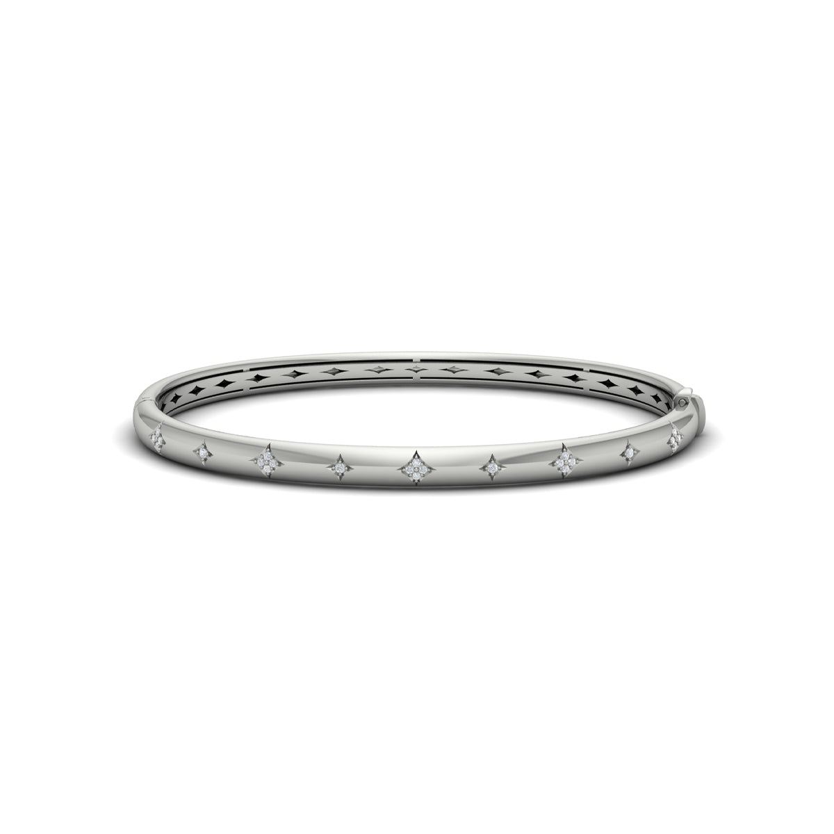 Diamond Vlora Star Hinged Bangle