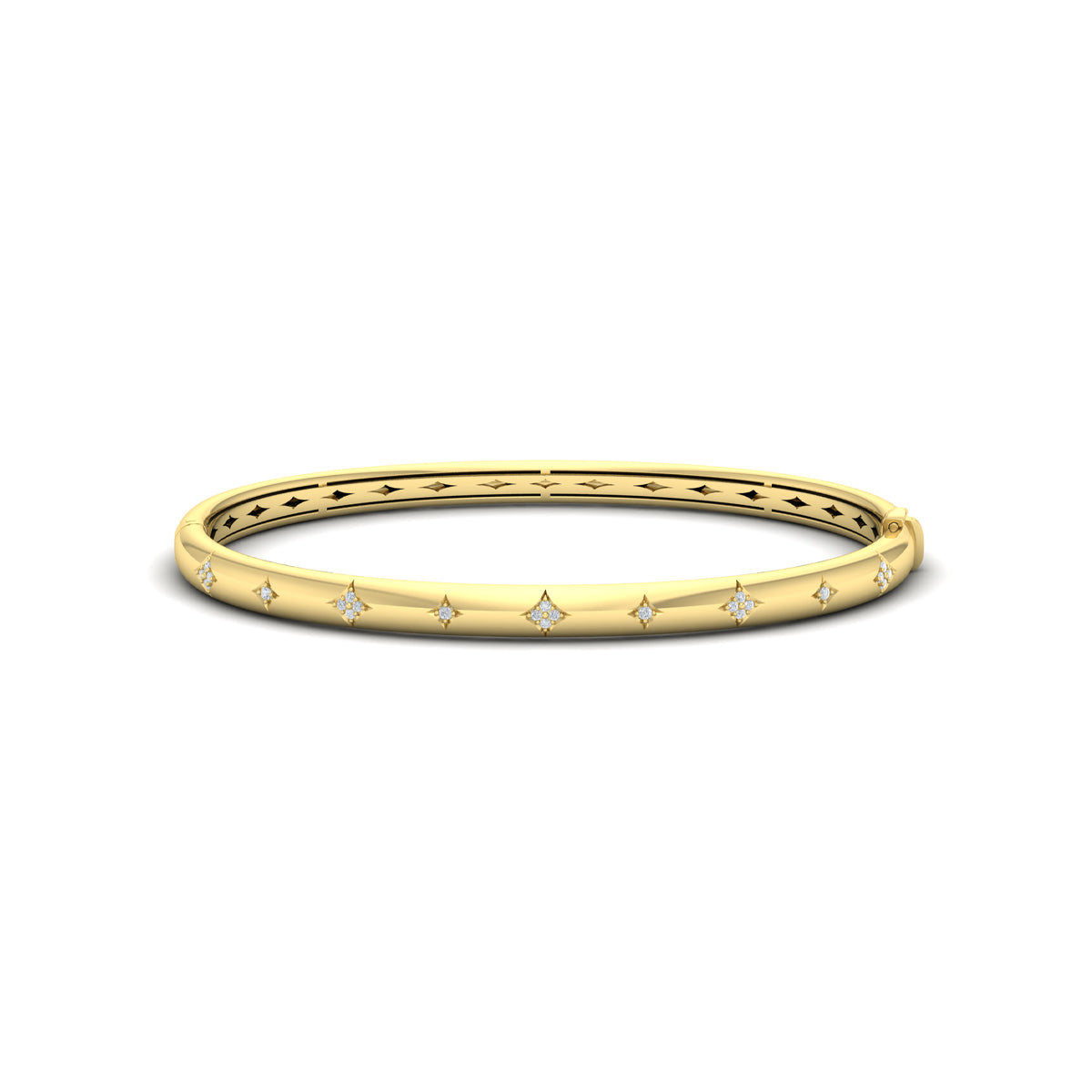 Diamond Vlora Star Hinged Bangle