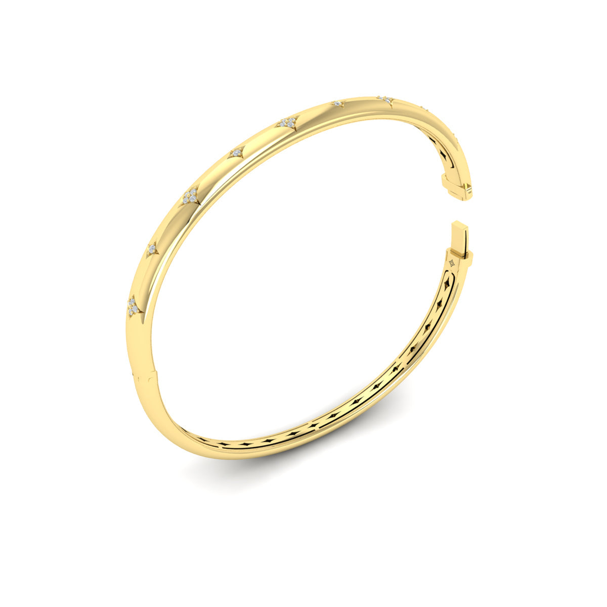 Diamond Vlora Star Hinged Bangle