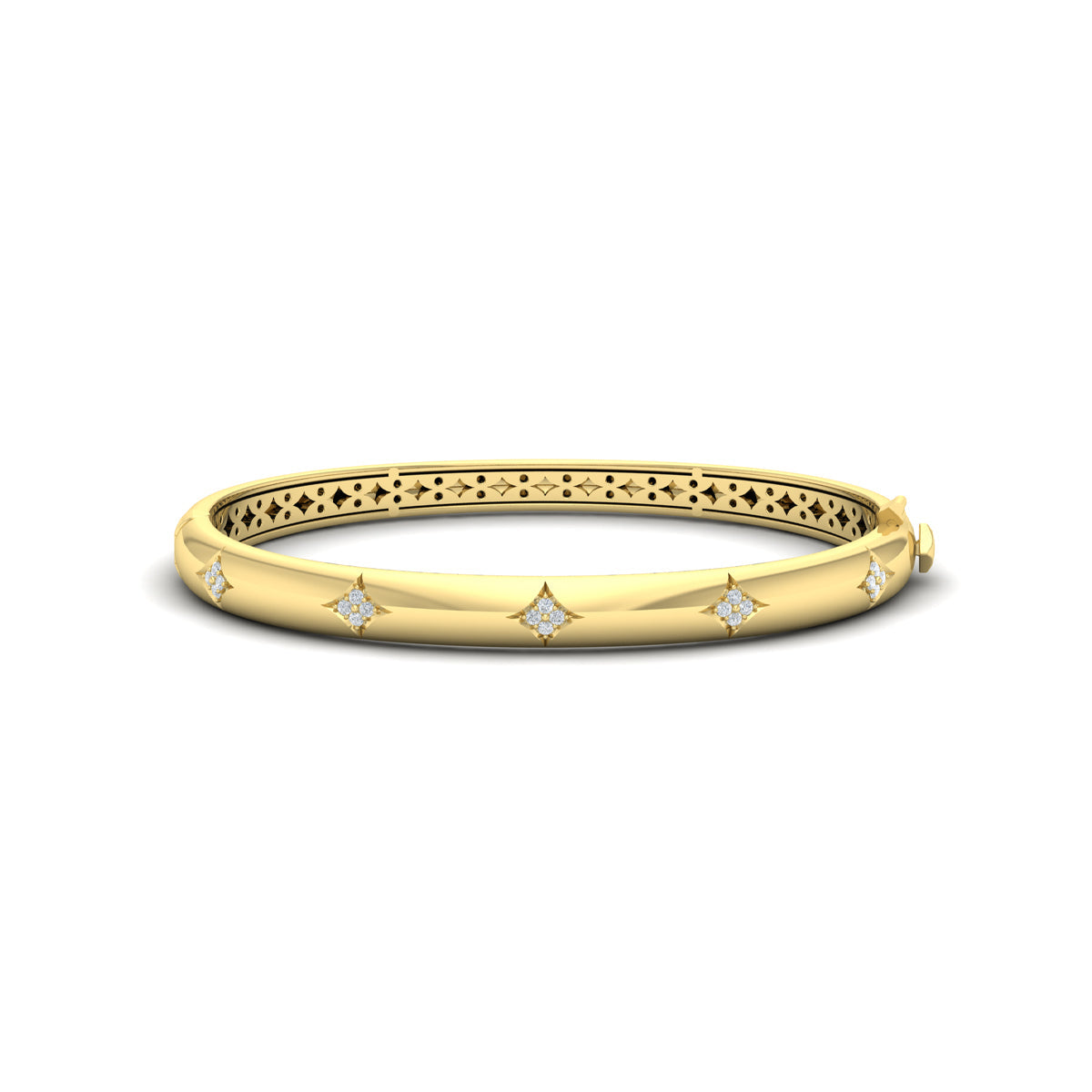 Diamond Vlora Star Hinged Bangle