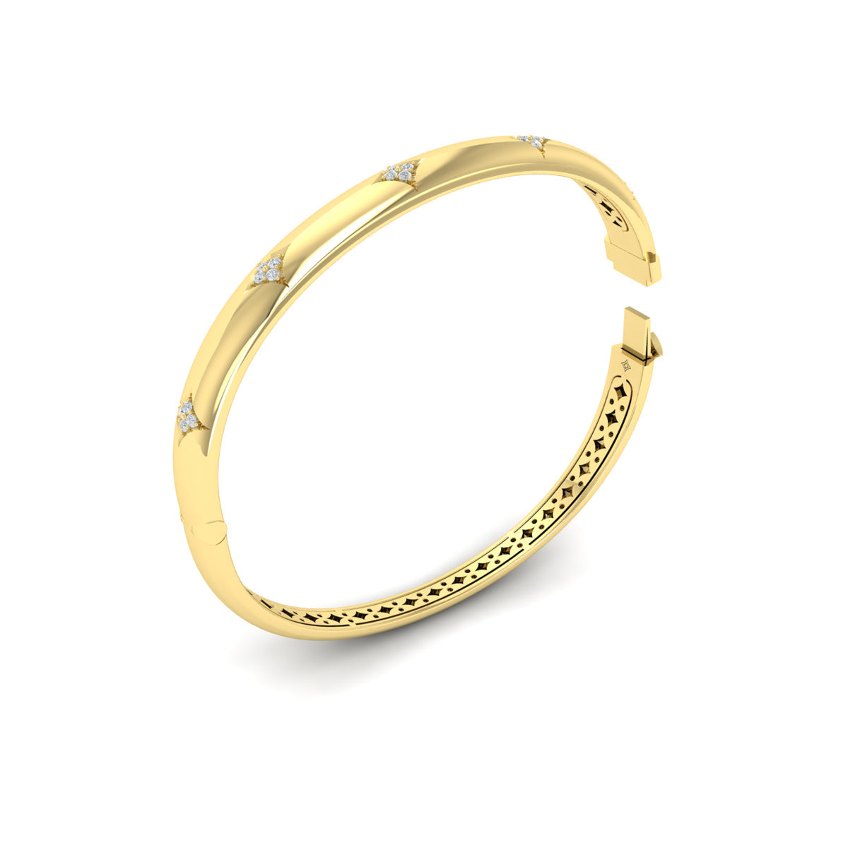 Diamond Vlora Star Hinged Bangle