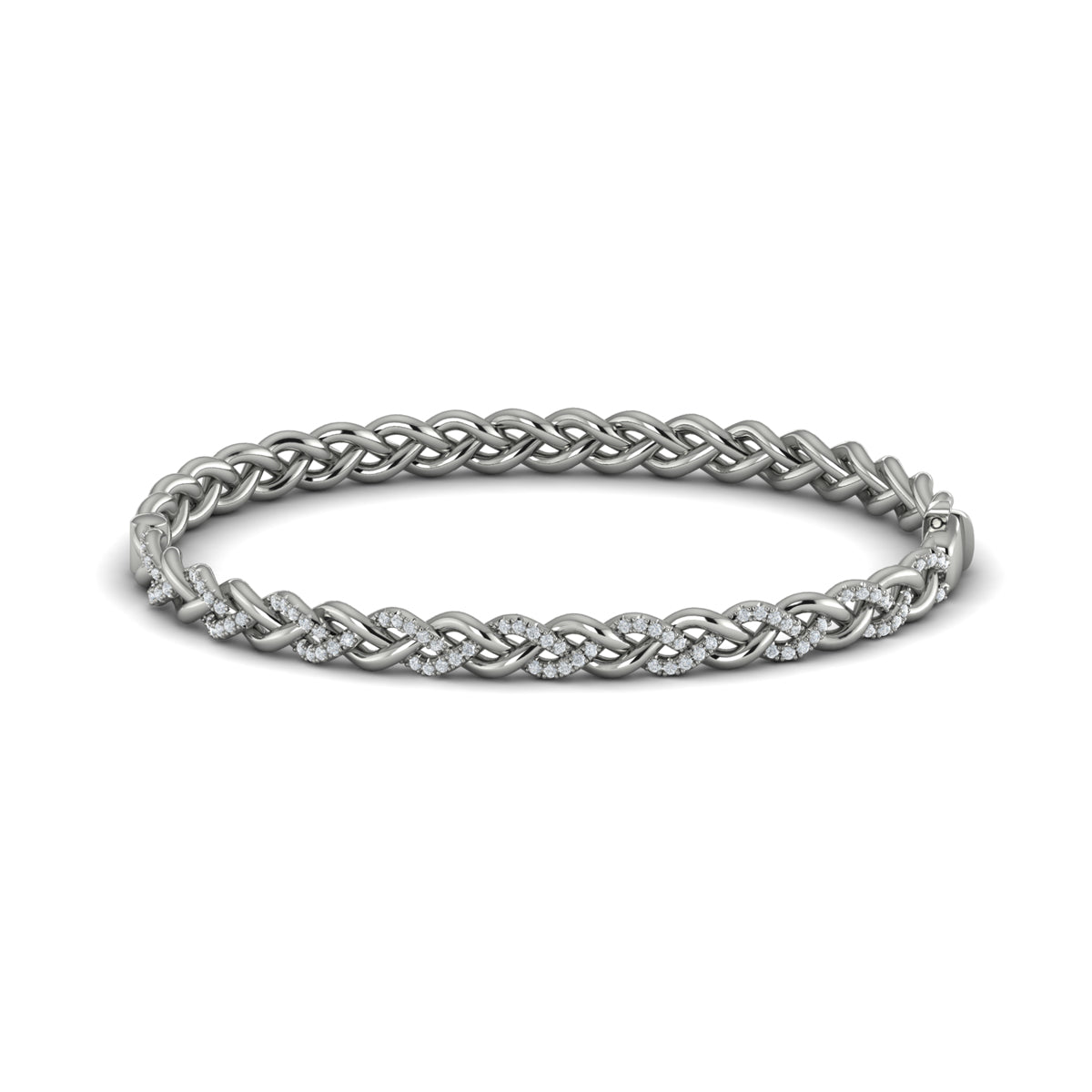 Alternating Diamond Twist Bangle Bracelet