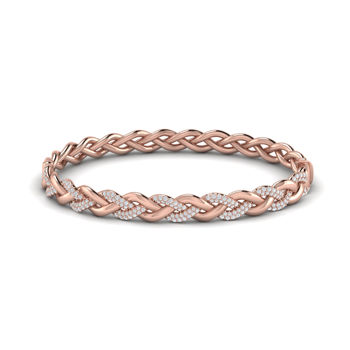 Alternating Diamond Twist Bangle Bracelet