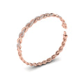 Alternating Diamond Twist Bangle Bracelet