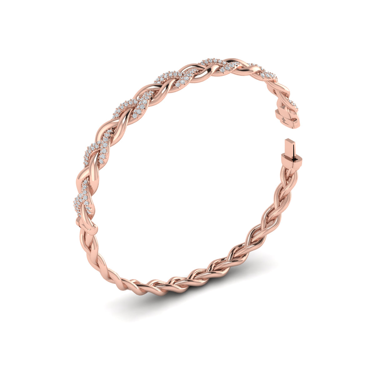 Alternating Diamond Twist Bangle Bracelet