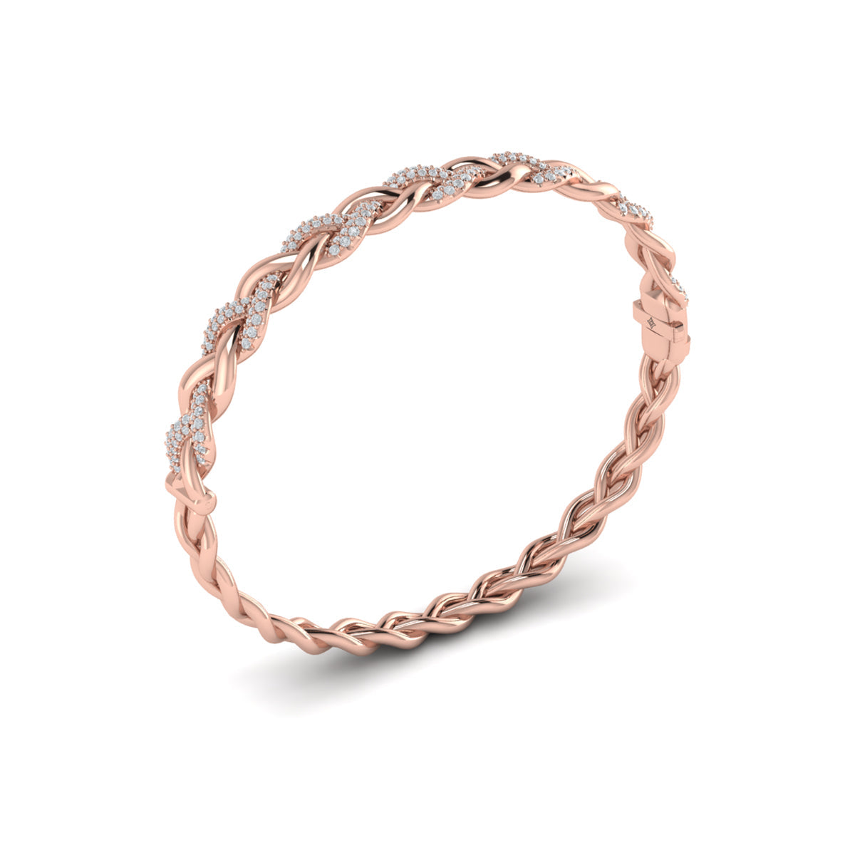 Alternating Diamond Twist Bangle Bracelet