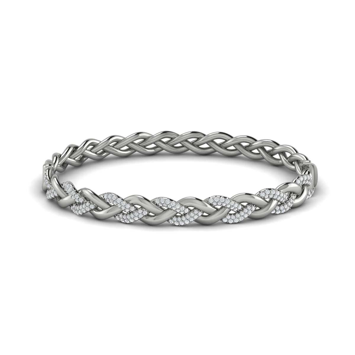 Alternating Diamond Twist Bangle Bracelet