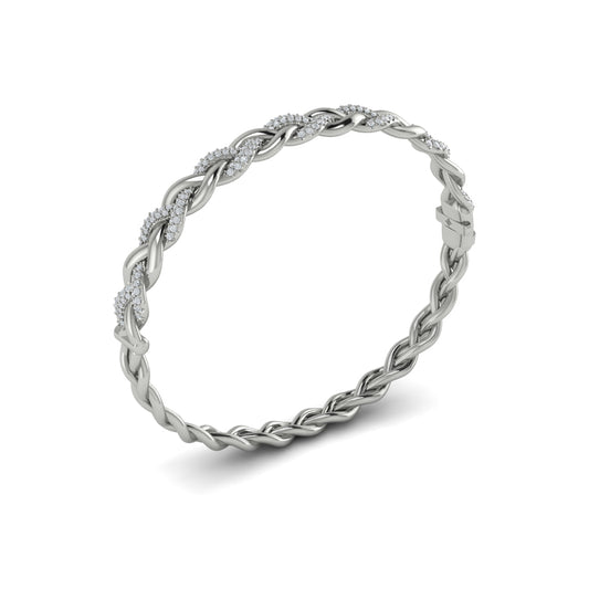 Alternating Diamond Twist Bangle Bracelet