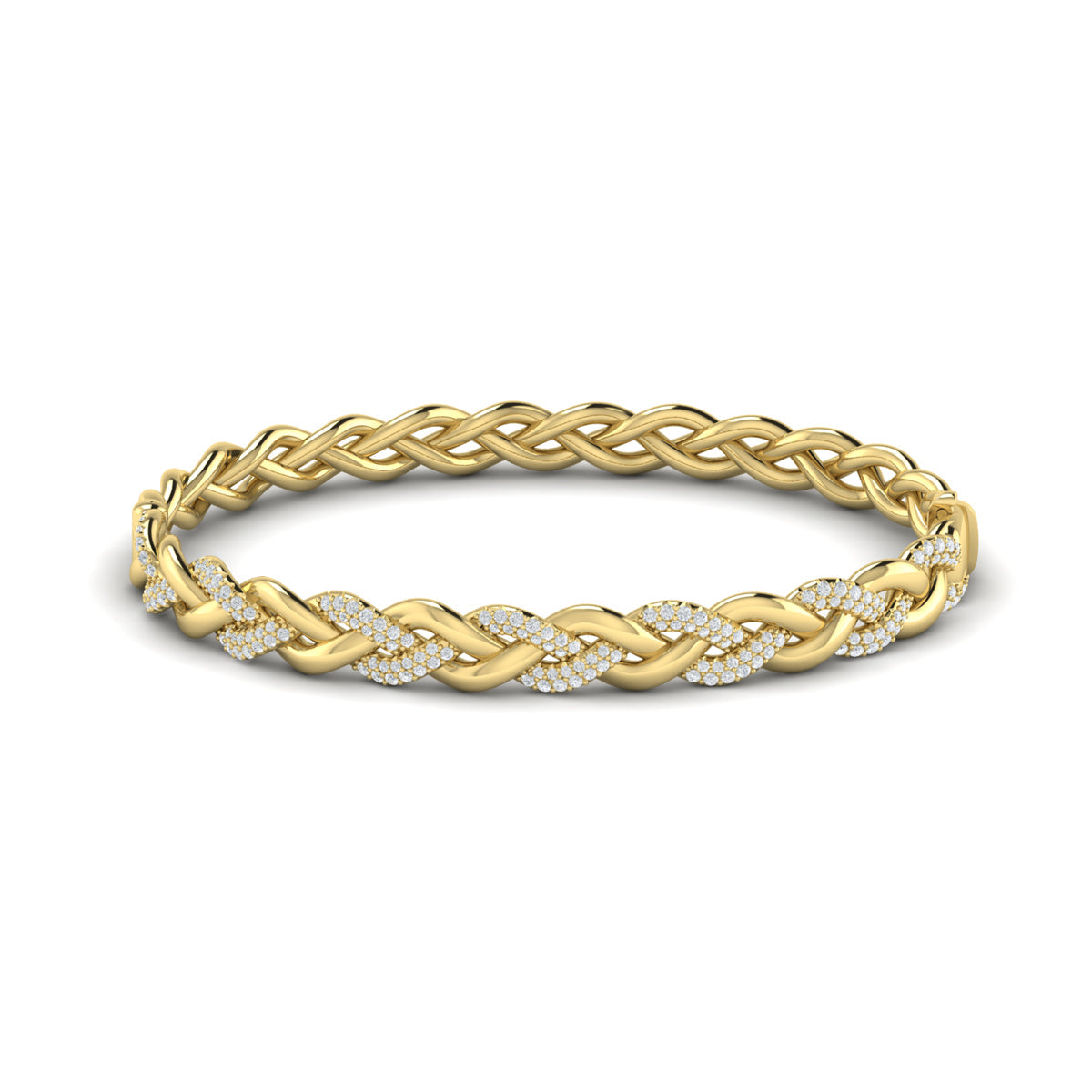 Alternating Diamond Twist Bangle Bracelet