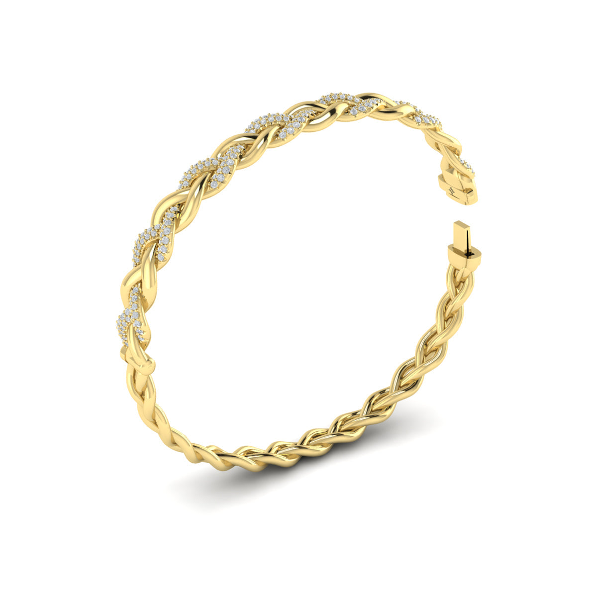 Alternating Diamond Twist Bangle Bracelet