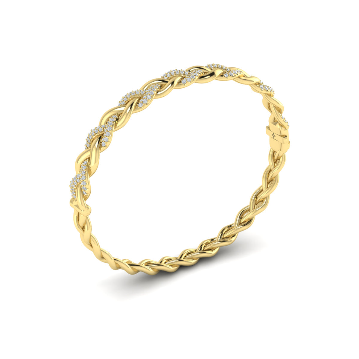 Alternating Diamond Twist Bangle Bracelet