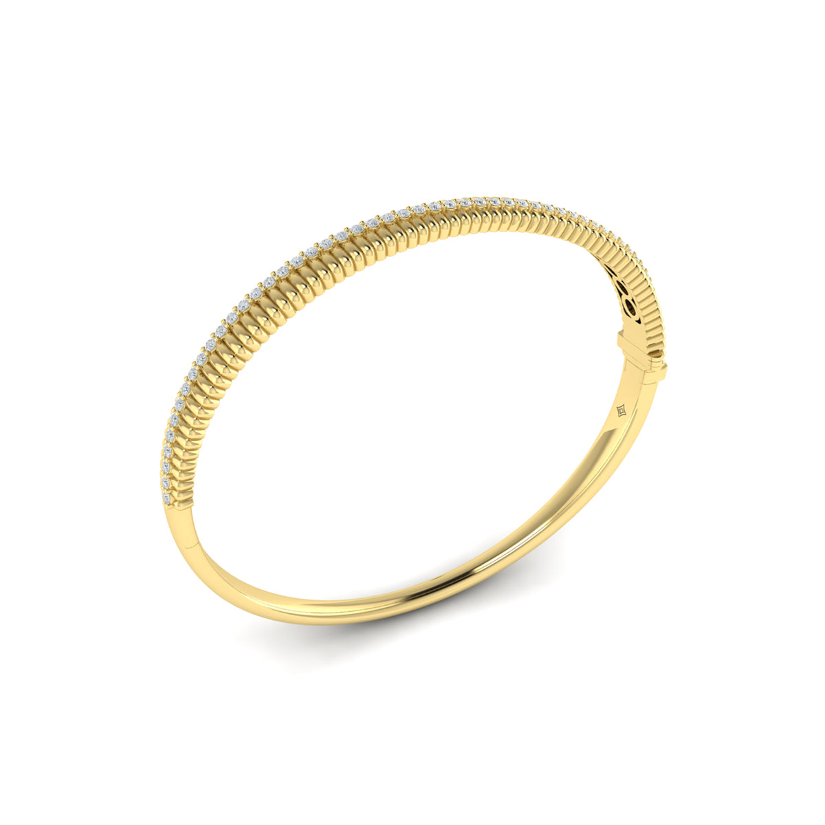 Fluted Bangle with Diamonds