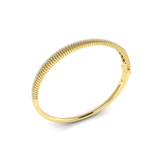 Fluted Bangle with Diamonds