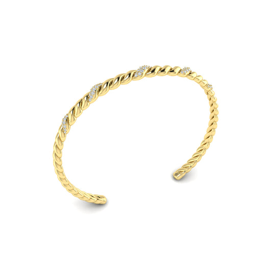 Slim Conch Twist Cuff Bracelet
